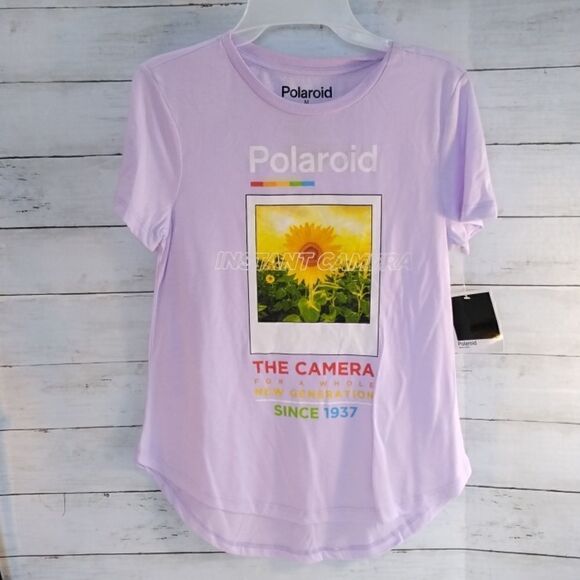 Womens Graphic Polaroid Lounge Pajama Shirt - Picture 1 of 4